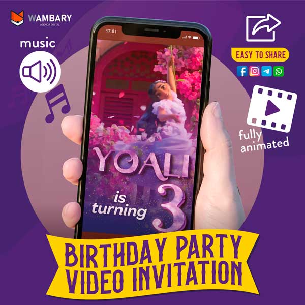 Pink Birthday Party Invitation Animated Video Invite 